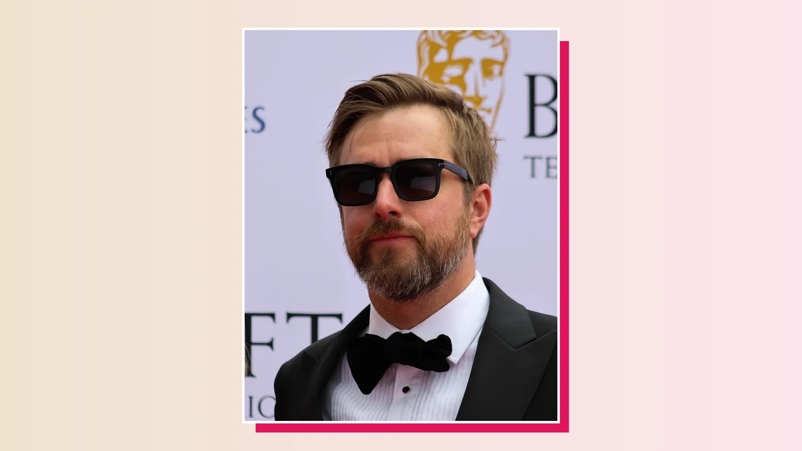 Love Island narrator Iain Stirling in a tuxedo and sunglasses at the BAFTA TV Awards