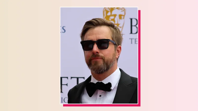 Love Island narrator Iain Stirling in a tuxedo and sunglasses at the BAFTA TV Awards
